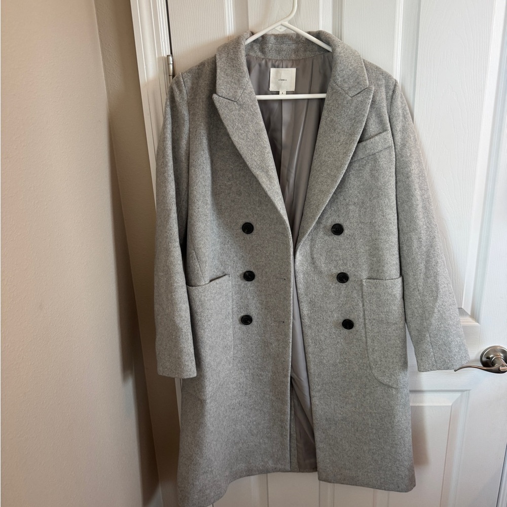 Gray Double-Breasted Women's Coat